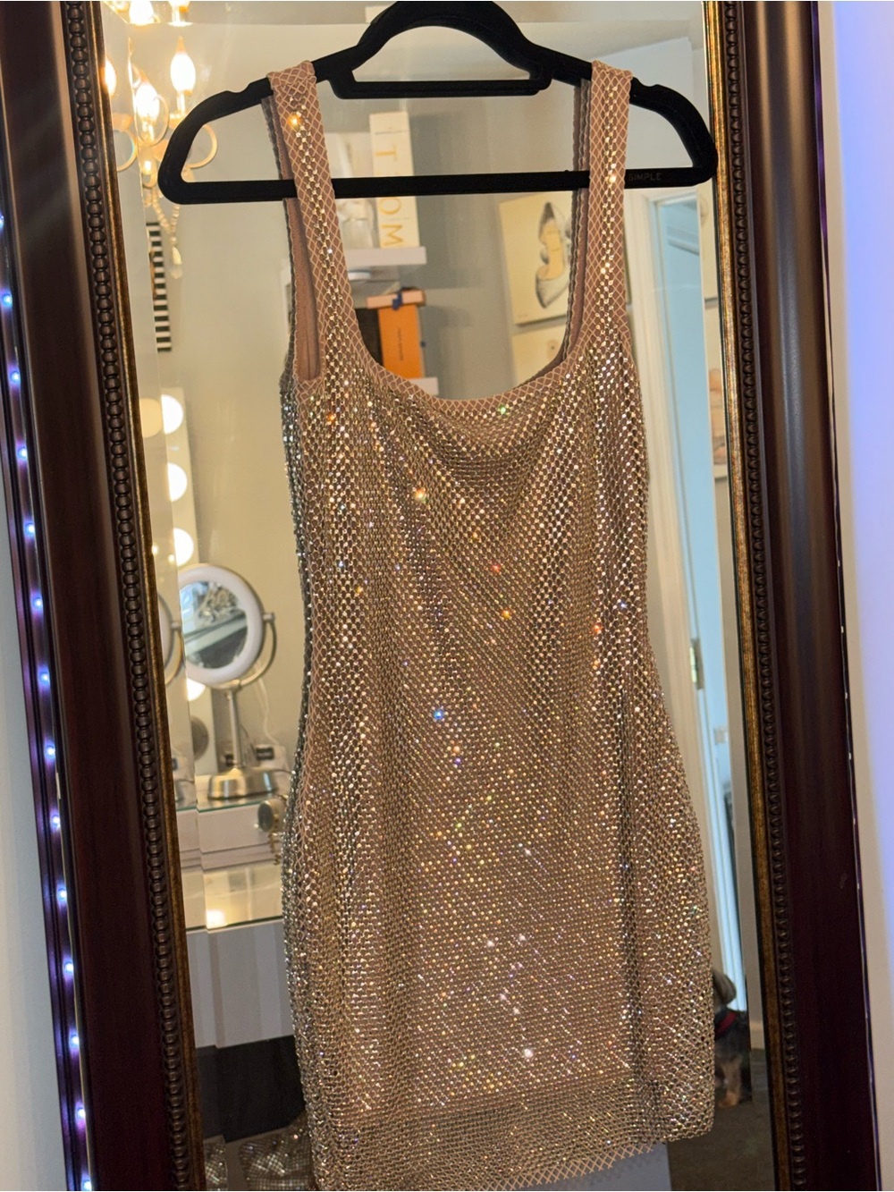 Babyboo Petra mini dress in gold sparkle Size Small - Picture 7 of 12